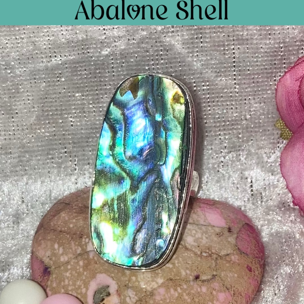 Opalescent Abalone Shell Chunky Handmade Ring
